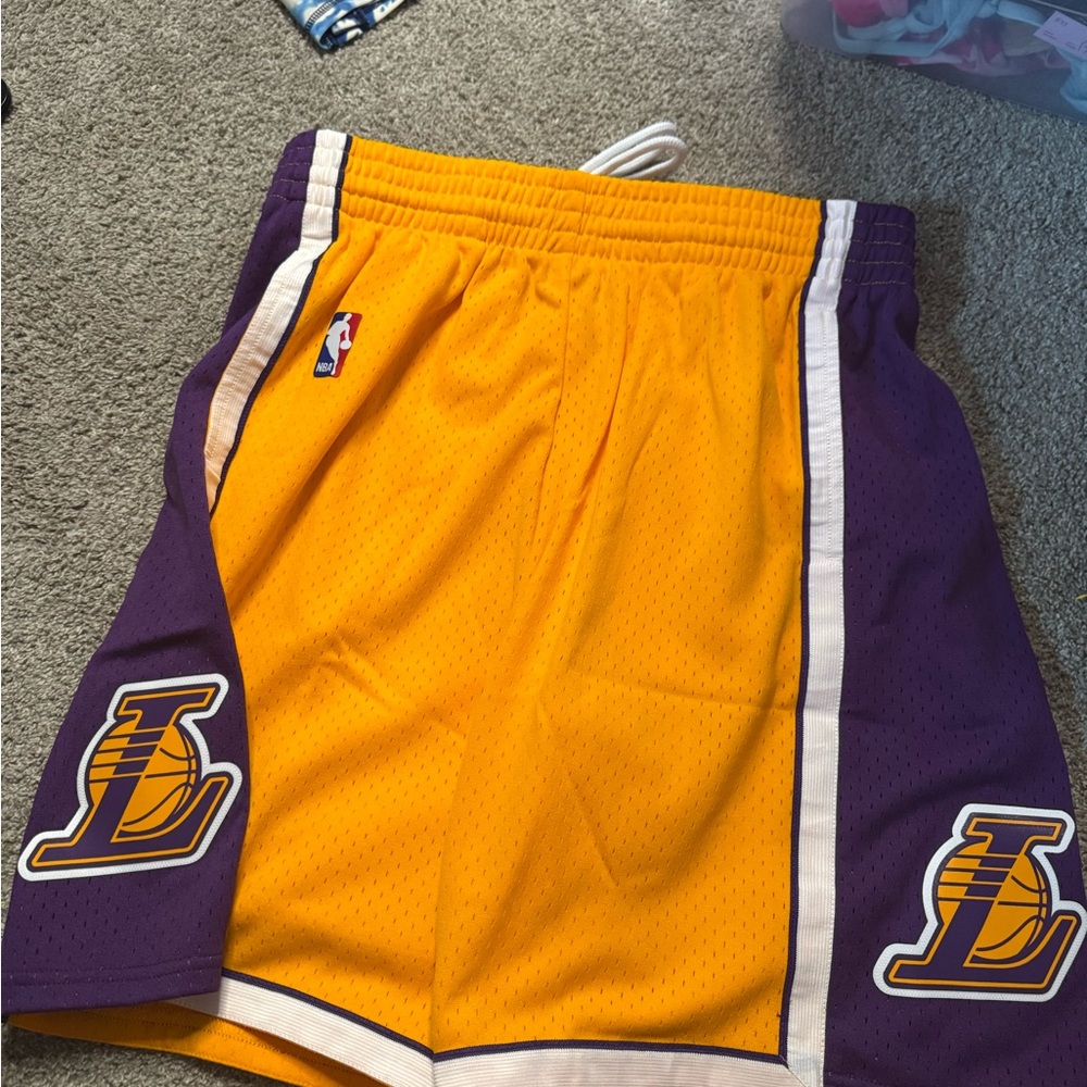 Mitchell & Ness Purple and Yellow Lakers Shorts